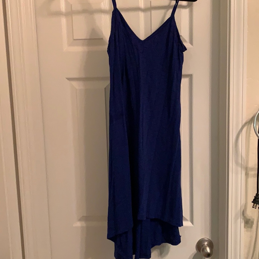 High low blue dress